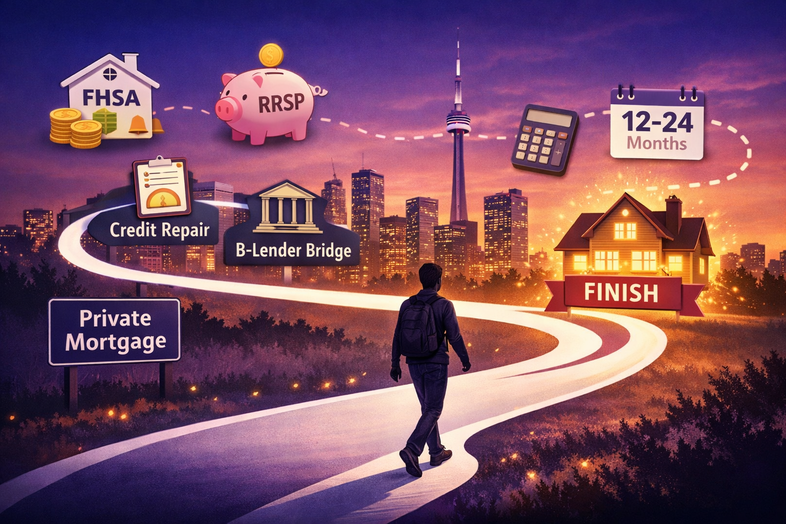 Dynamic () showing a strategic roadmap illustration: a winding path from 'Private Mortgage' starting point through