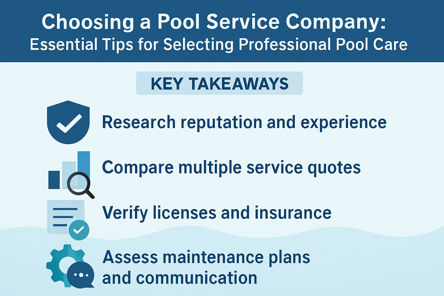 Professional landscape infographic (1536x1024) for article "Choosing a Pool Service Company: Essential Tips for Selecting Professional Pool