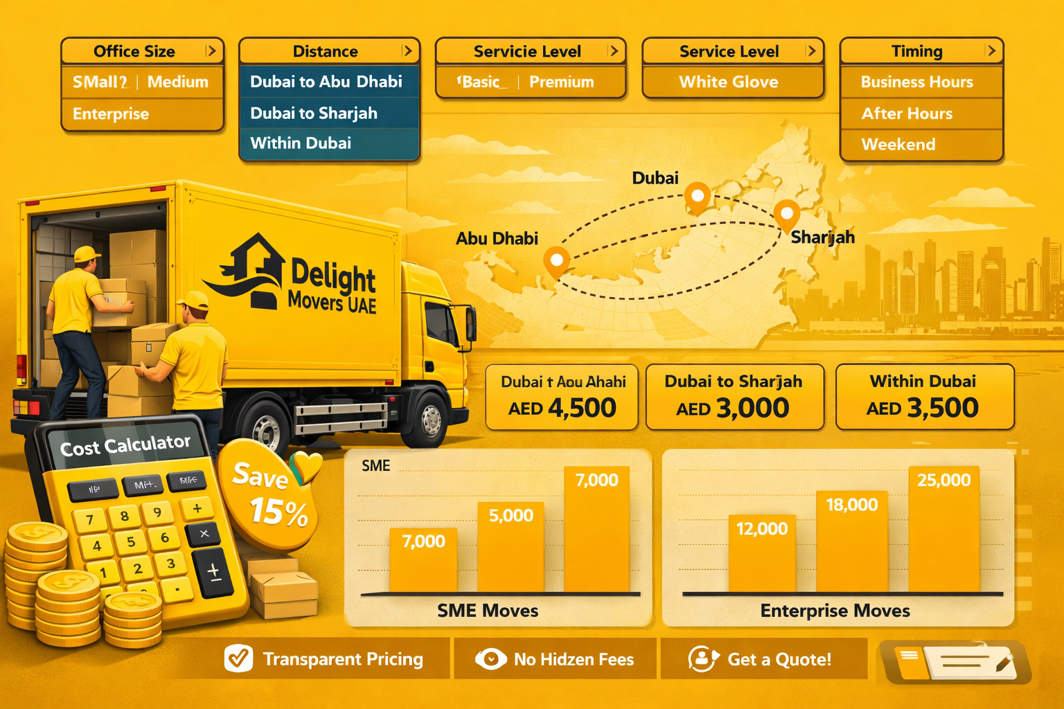 user this color for image #fbd01c. put this color on worker's Tshirt and on truck. and if you put the truck image, write my brand image on i