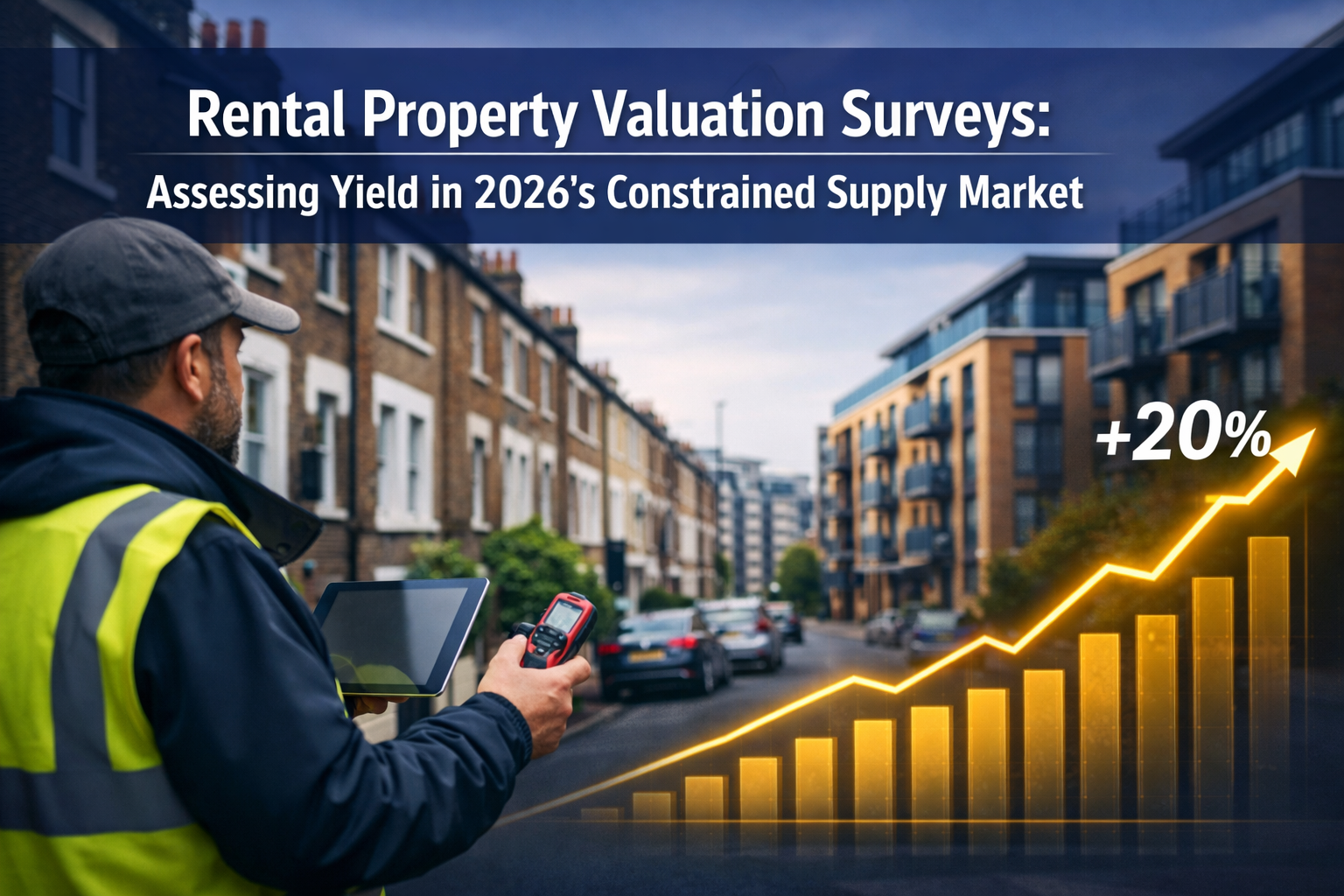 Professional () hero image featuring 'Rental Property Valuation Surveys: Assessing Yield in 2026's Constrained Supply