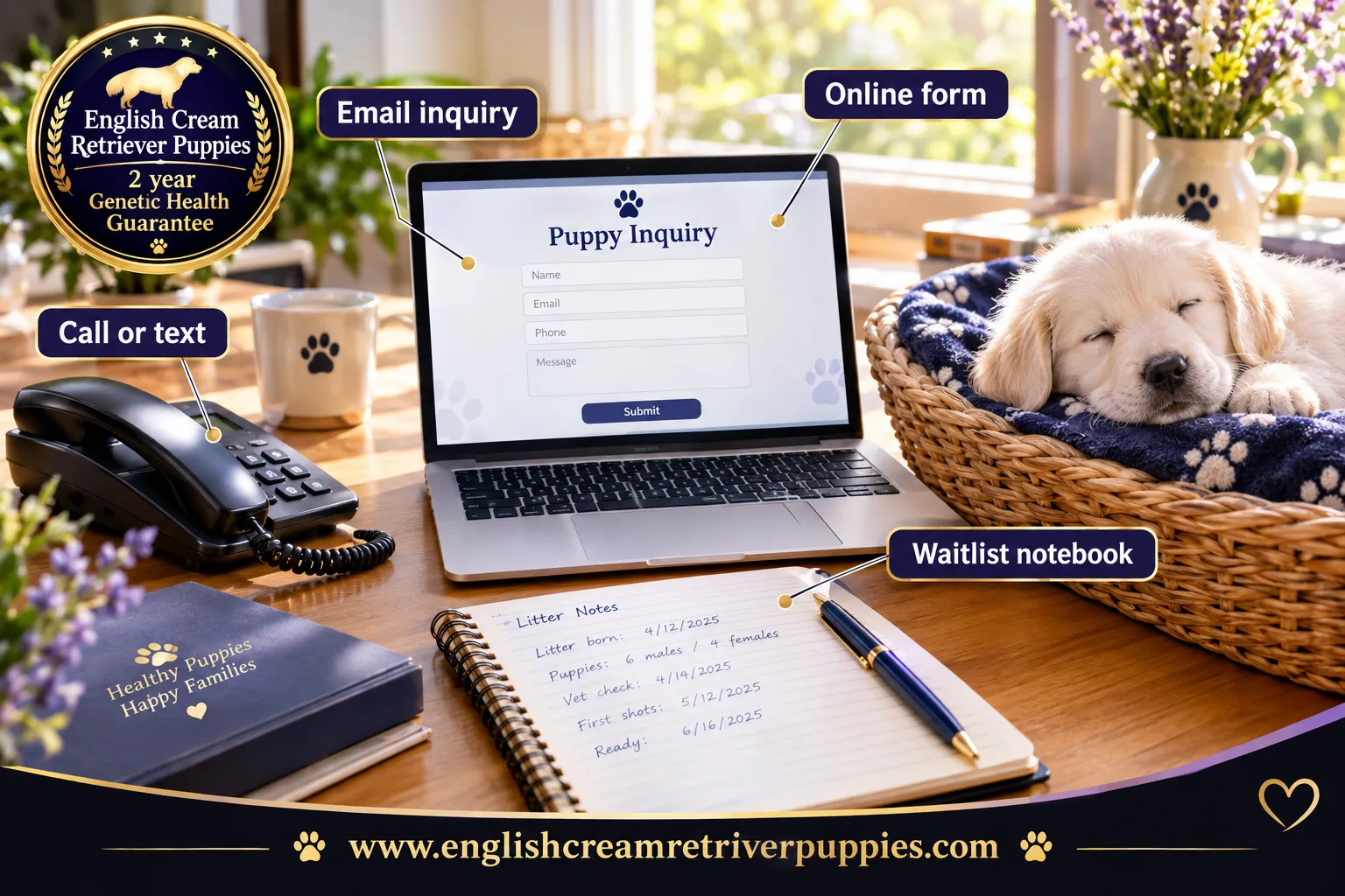 How do I contact your english cream retriever breeder team?