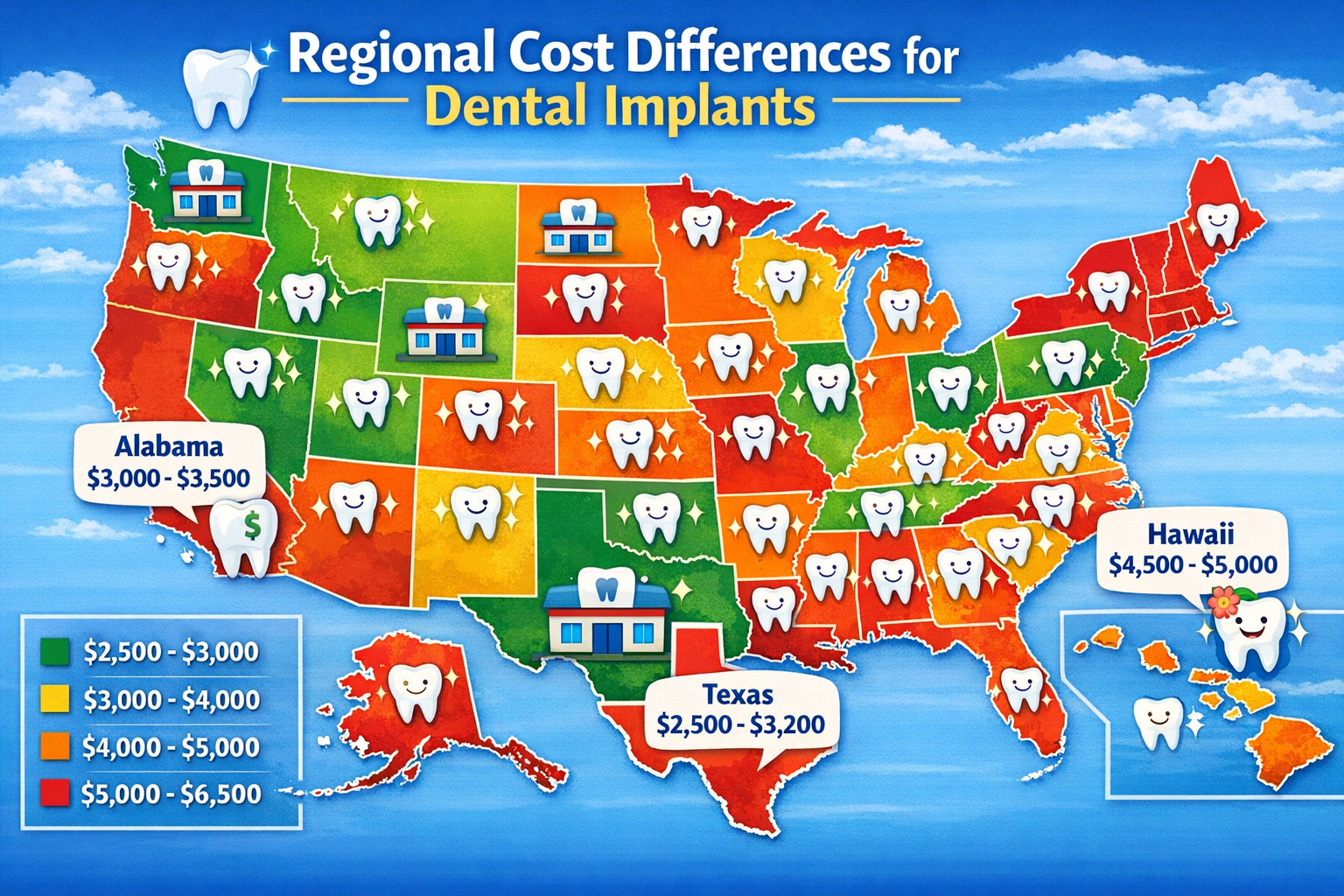 Dental Implant Costs by State & City