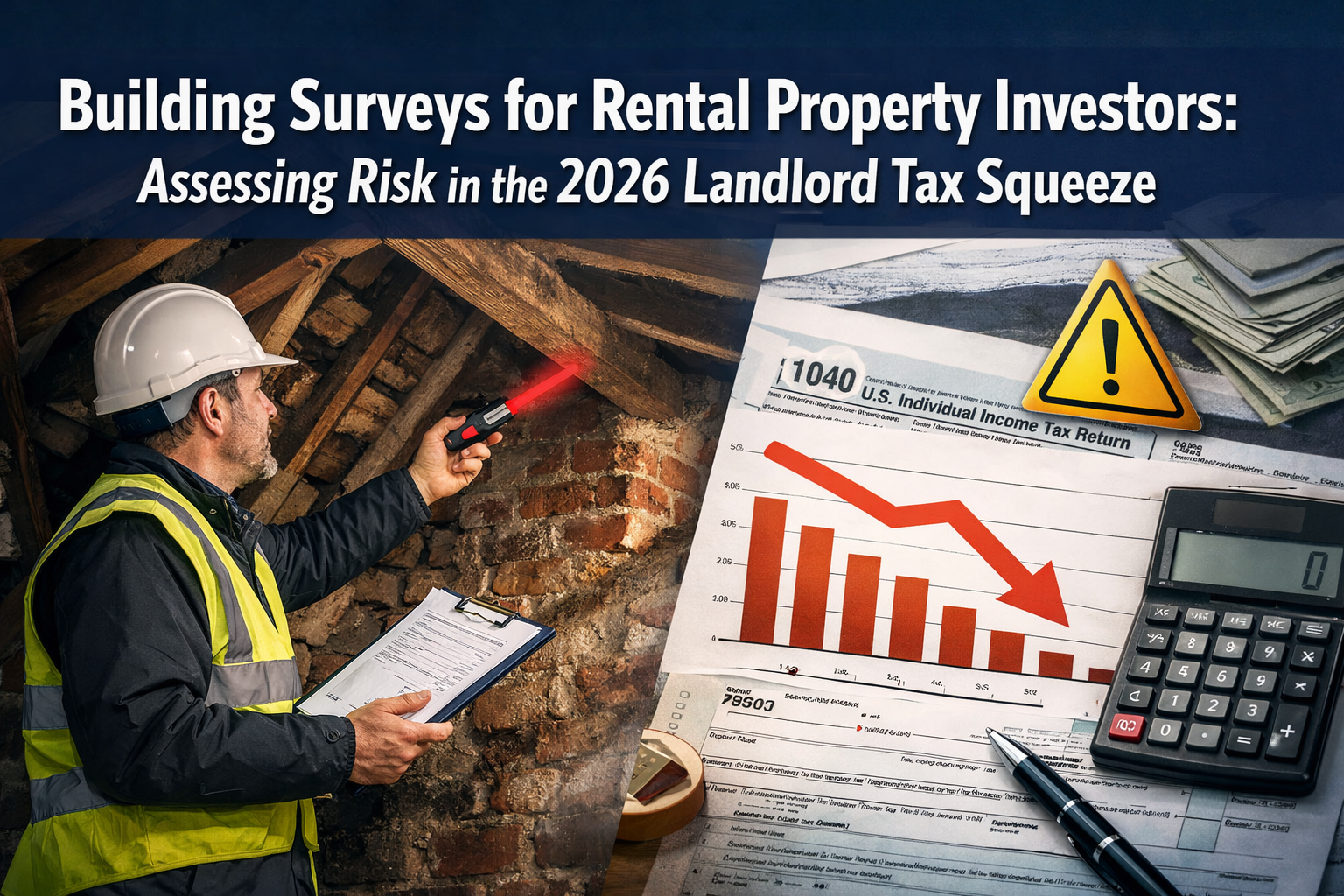 Professional () hero image featuring 'Building Surveys for Rental Property Investors: Assessing Risk in the 2026 Landlord