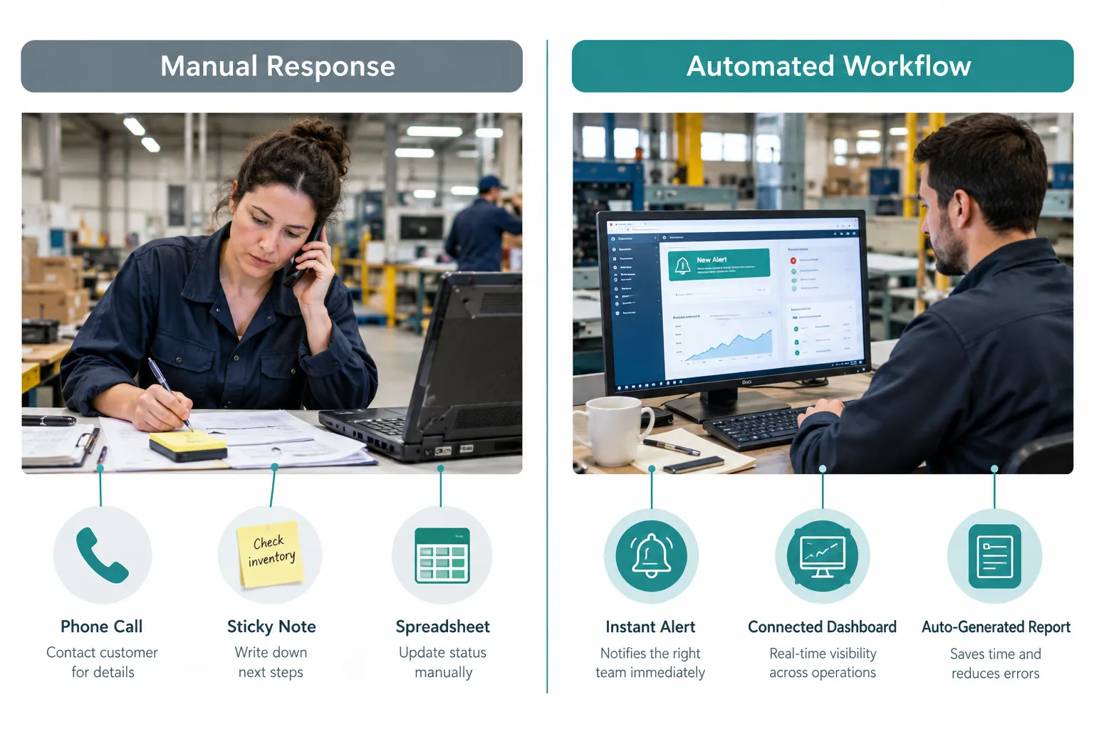 Click to regenerate this image How Does Predictive Maintenance AI Work in Factories?