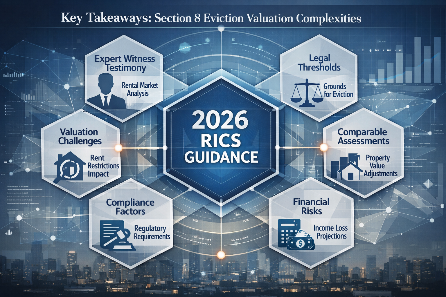 Key Takeaways visualization featuring a multi-layered infographic with hexagonal interconnected elements representing
