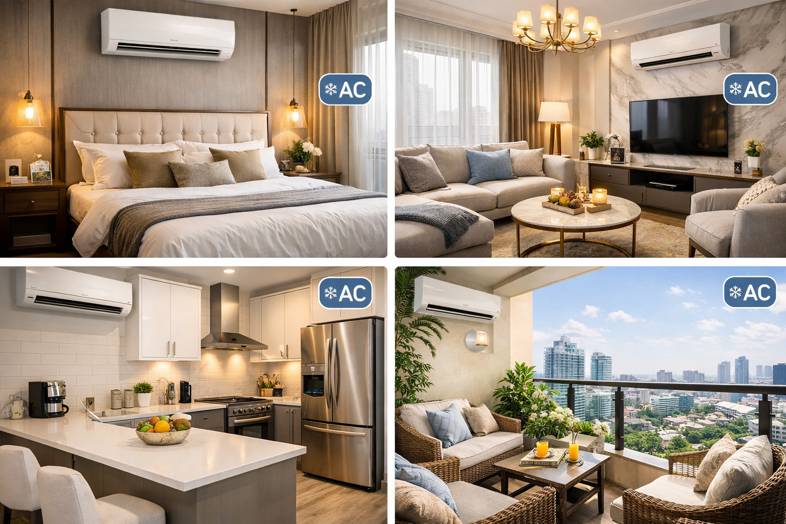 A detailed landscape format (1536x1024) image for the 'Top Picks: Best Air-Conditioned Airbnb Properties in Gurgaon for Summer 2026' section