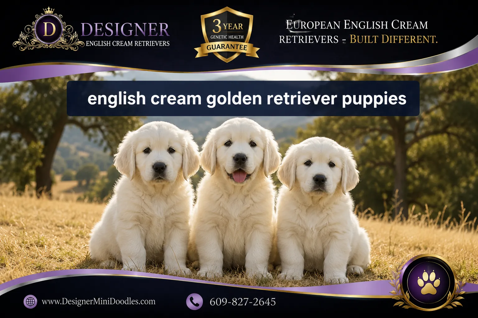 english cream golden retriever puppies California