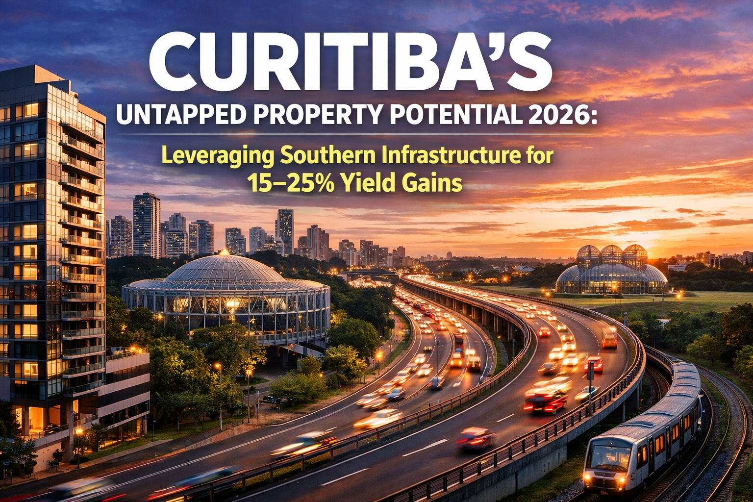 Professional landscape hero image () with : "Curitiba's Untapped Property Potential 2026: Leveraging Southern Infrastructure