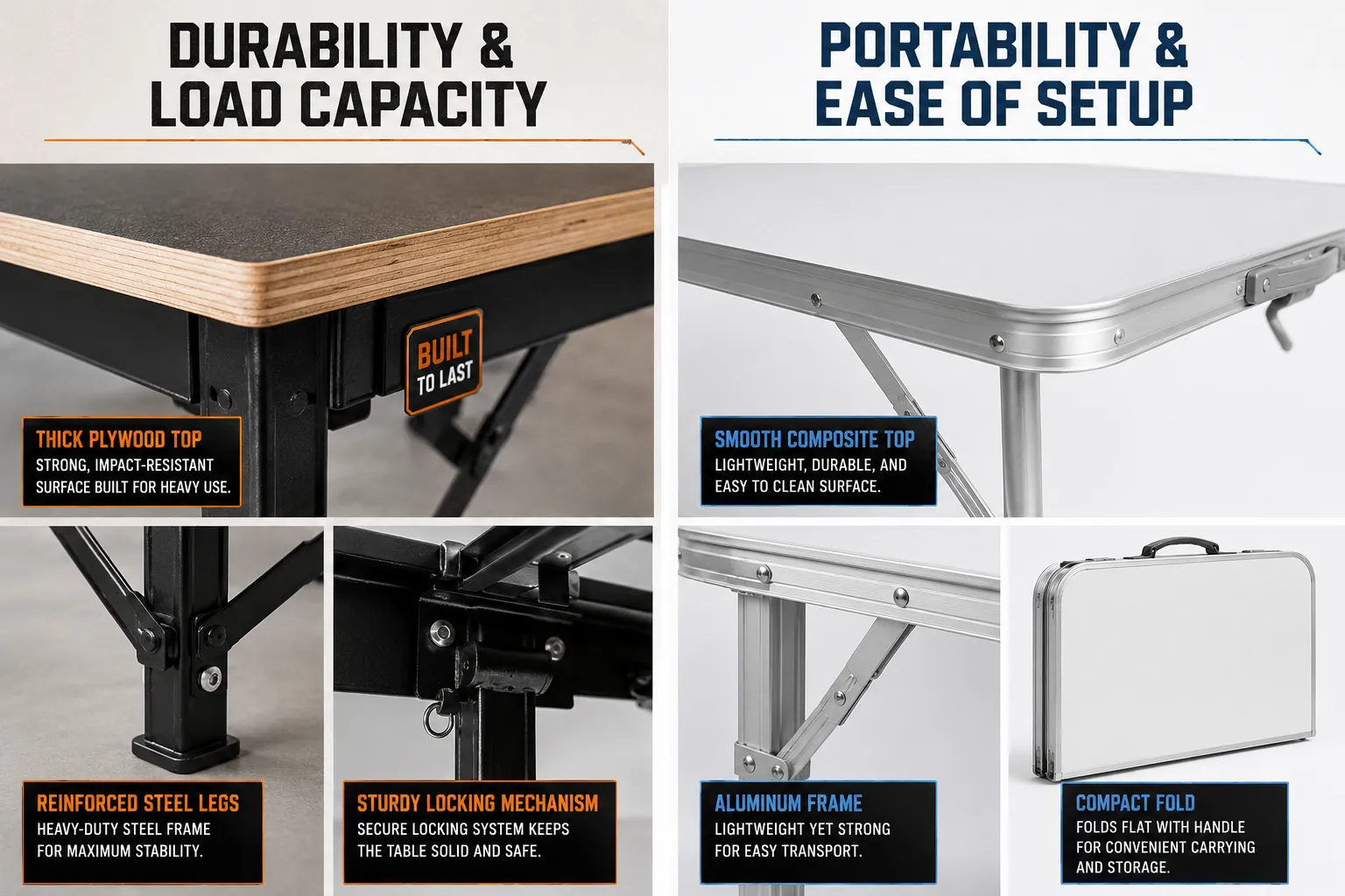 Exploring Lightweight Folding Tables for Outdoor Events
