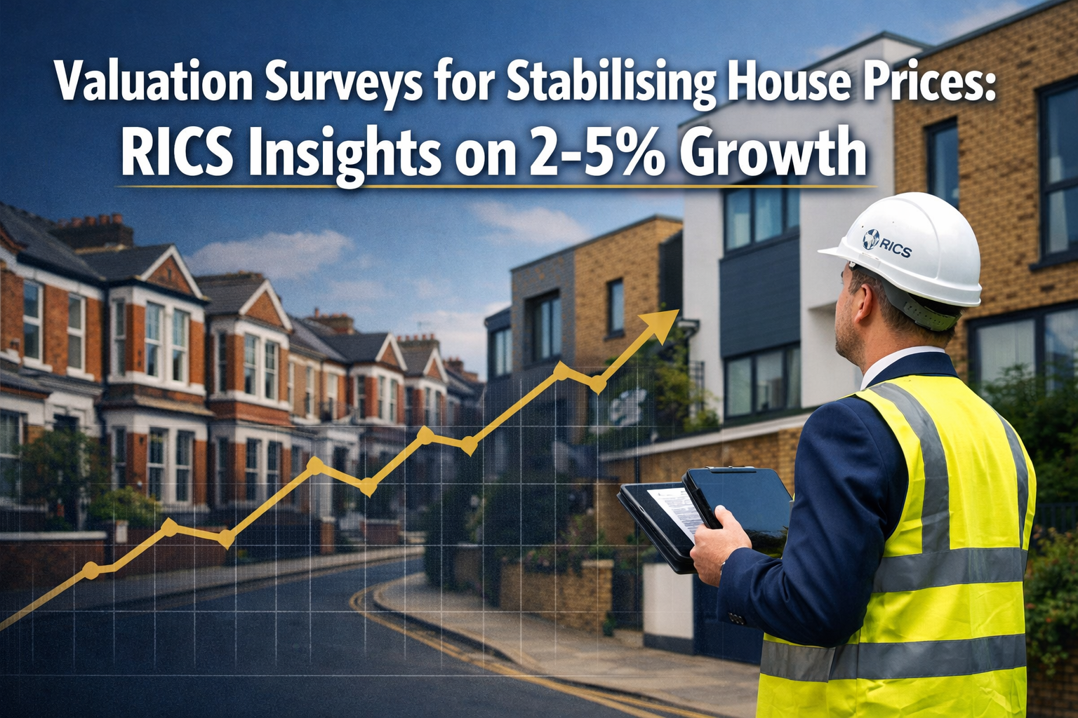 Professional () editorial hero image featuring 'Valuation Surveys for Stabilising House Prices: RICS Insights on 2-5%