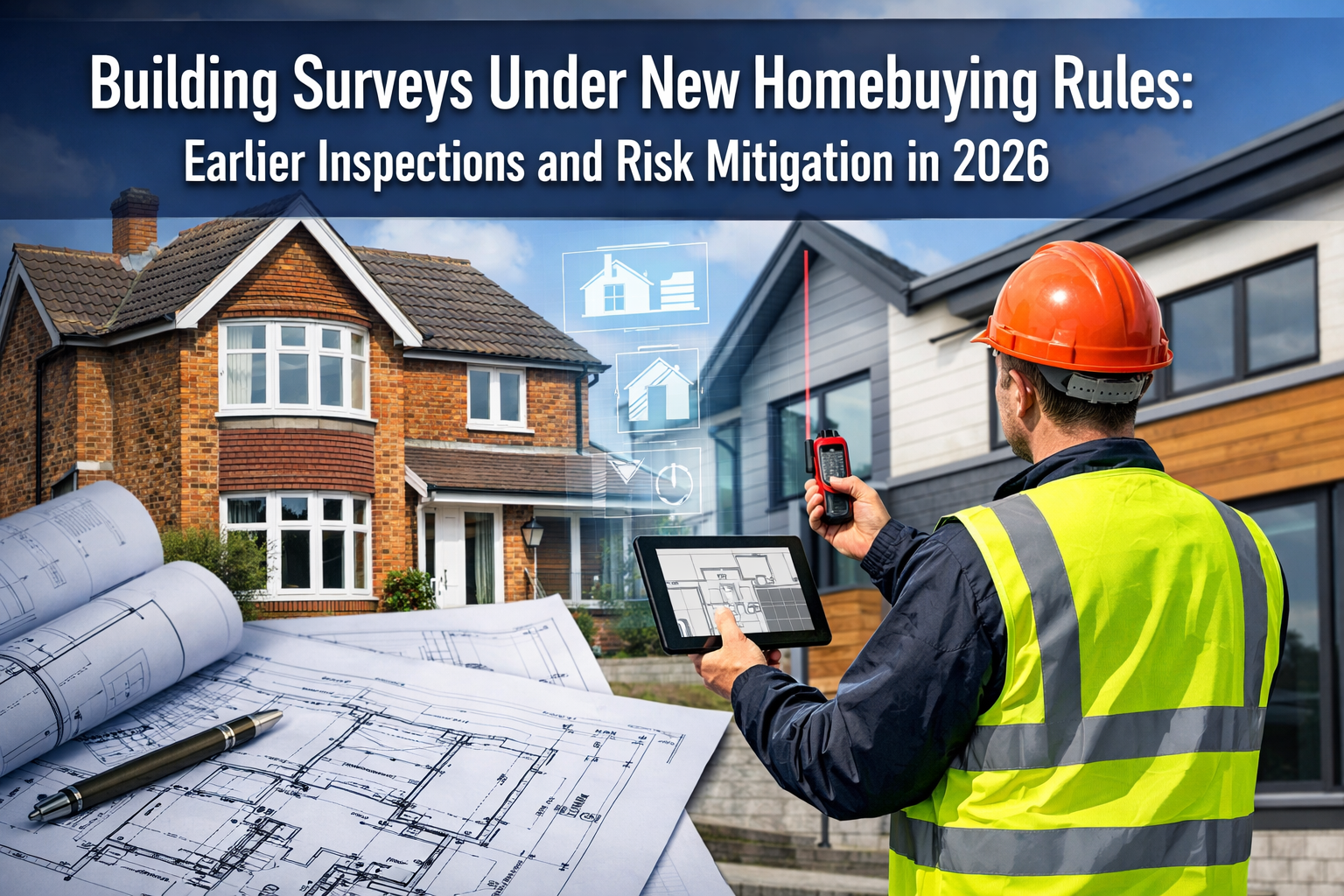 Professional () hero image featuring 'Building Surveys Under New Homebuying Rules: Earlier Inspections and Risk Mitigation