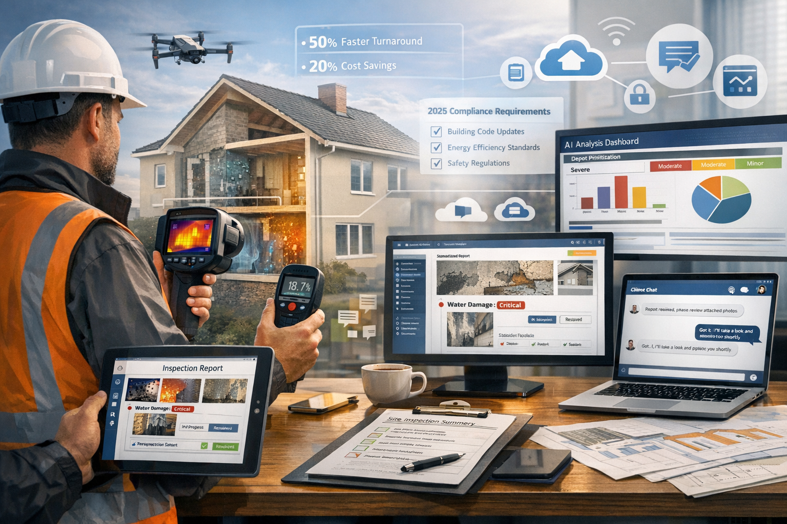 Detailed () image showing modern surveyor's digital workflow transformation with professional surveyor using advanced