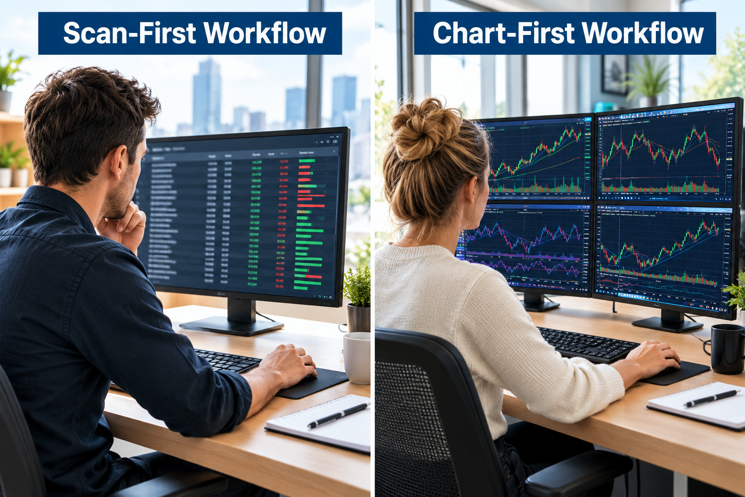 Is the tc2000 scanner good for swing trading, thinkorswim, and TradingView compared