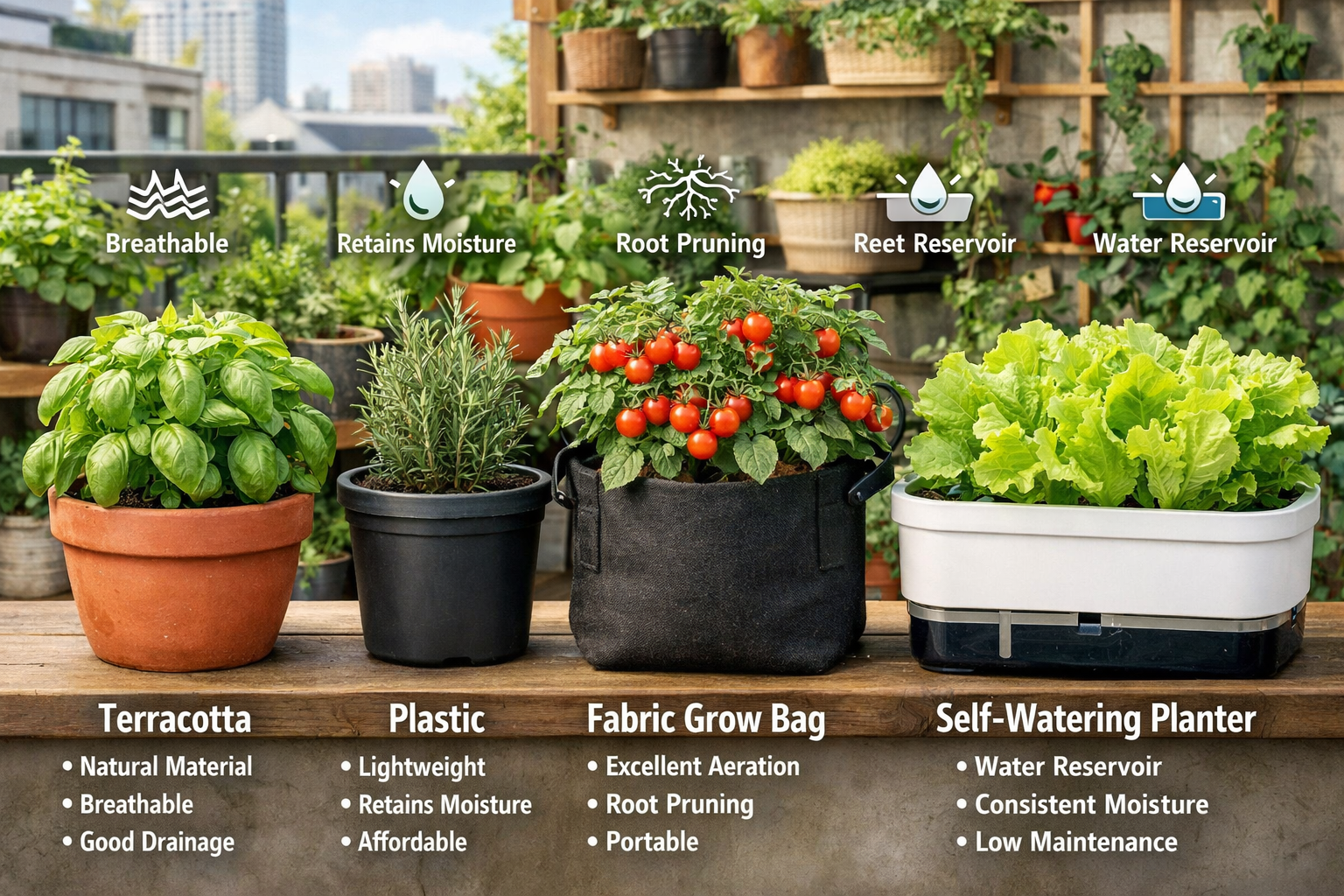 Best Pots for Small Space Gardening