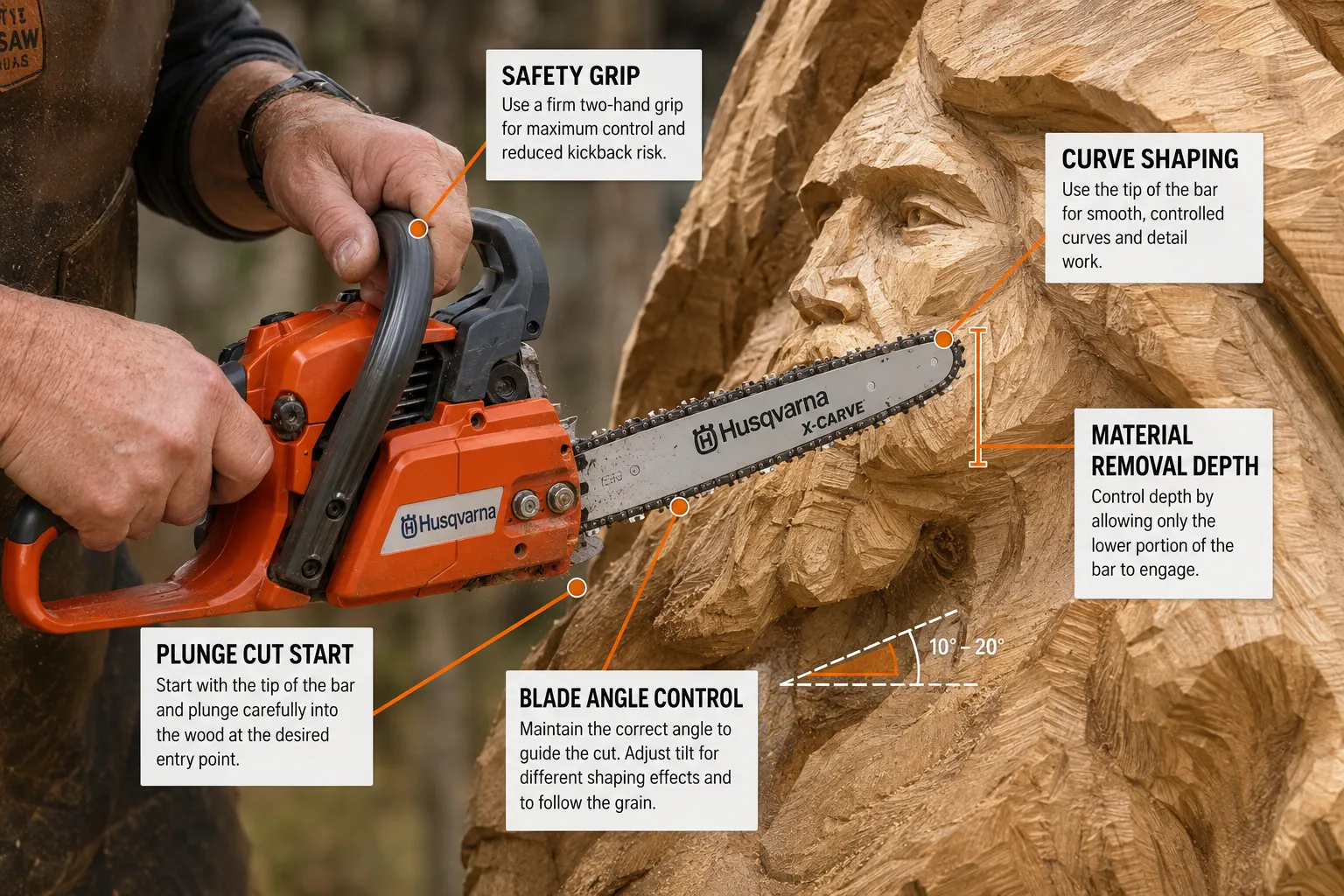 Texturing and Surface Finishing with a Chainsaw