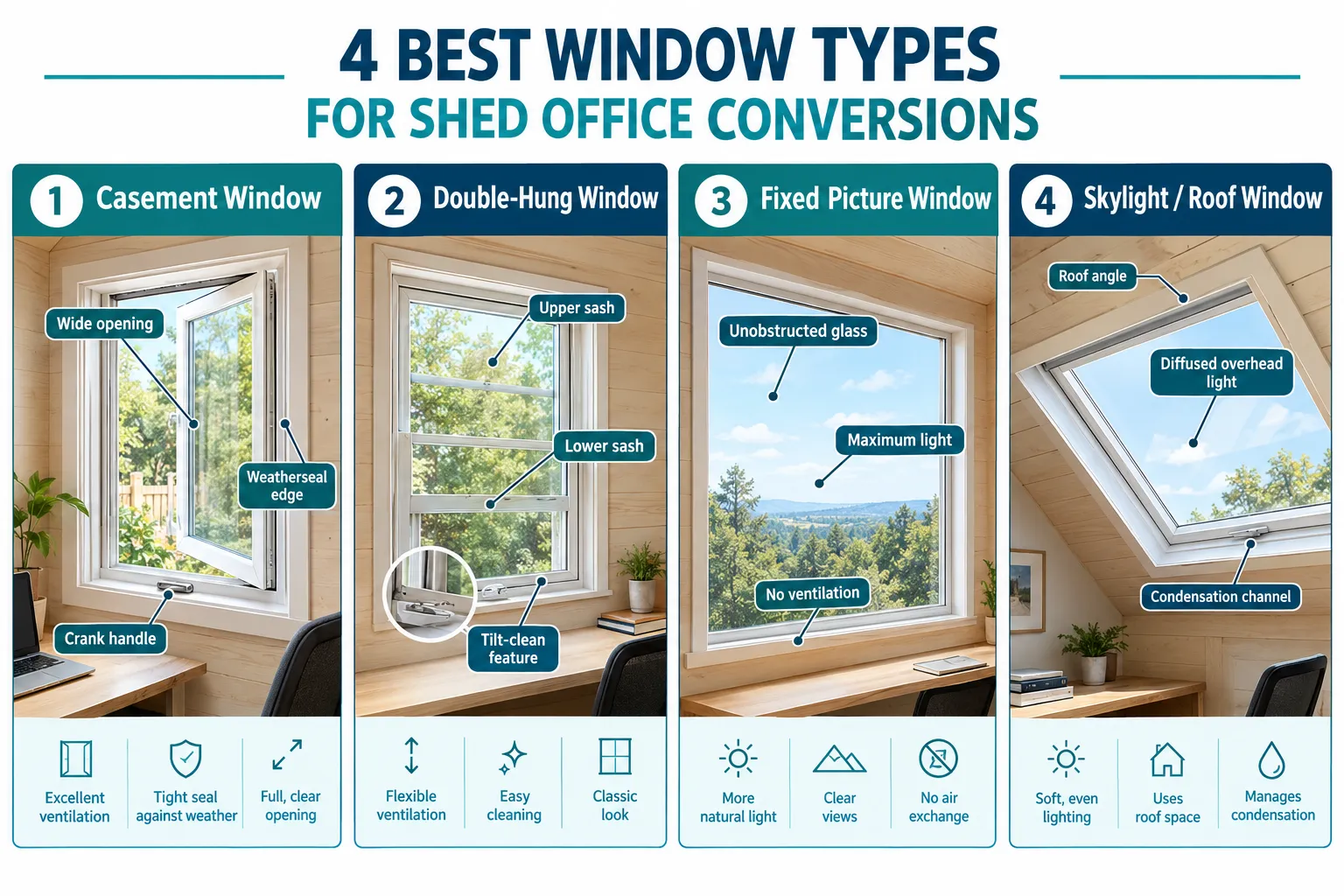 Best Window Types for Shed Conversions: Insulation and Light