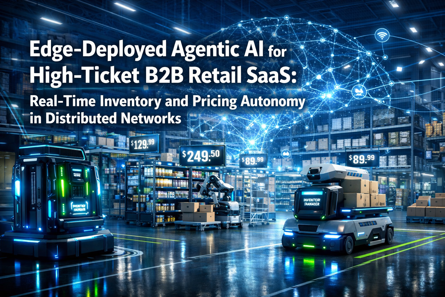 Professional () hero image with 'Edge-Deployed Agentic AI for High-Ticket B2B Retail SaaS: Real-Time Inventory and Pricing