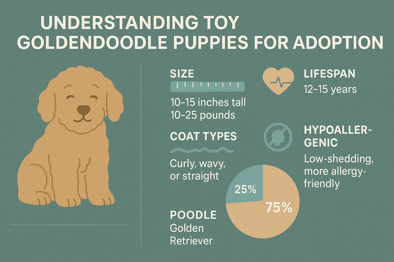 Professional landscape infographic (1536x1024) for article "Toy Goldendoodle Puppies for Adoption: Your Complete 2025 Guide", section: "Unde