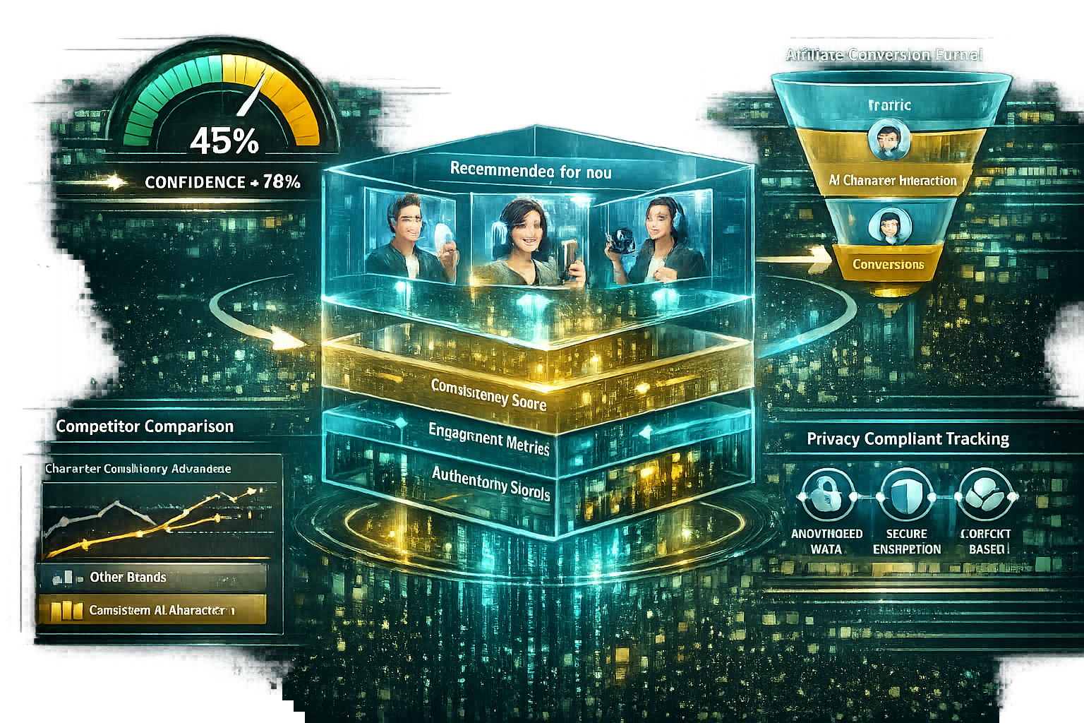 () conceptual illustration demonstrating trust-building mechanisms in agentic recommendation engines powered by consistent