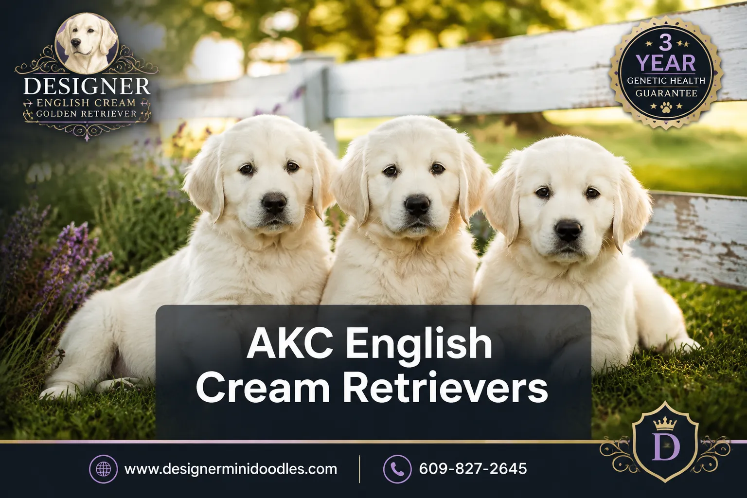 AKC english cream retrievers for sale