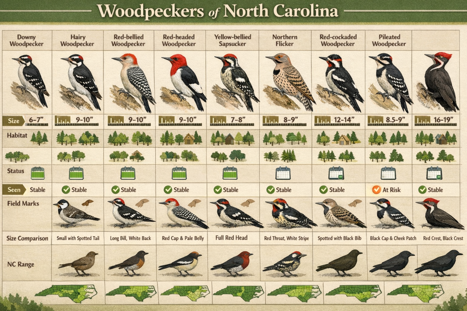 8 Species Of Woodpeckers In North Carolina