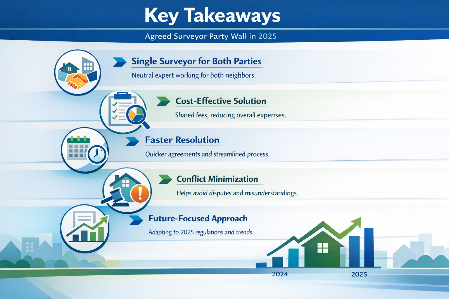 Professional landscape infographic (1536x1024) for article "Agreed Surveyor Party Wall: Your Complete Guide to Shared Surveyor Appointments 