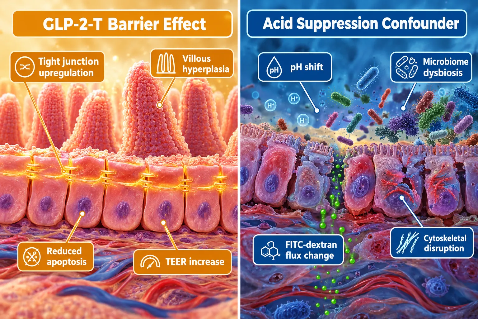GLP-2-T's Own Acid-Modulating Signal Complicates the Picture