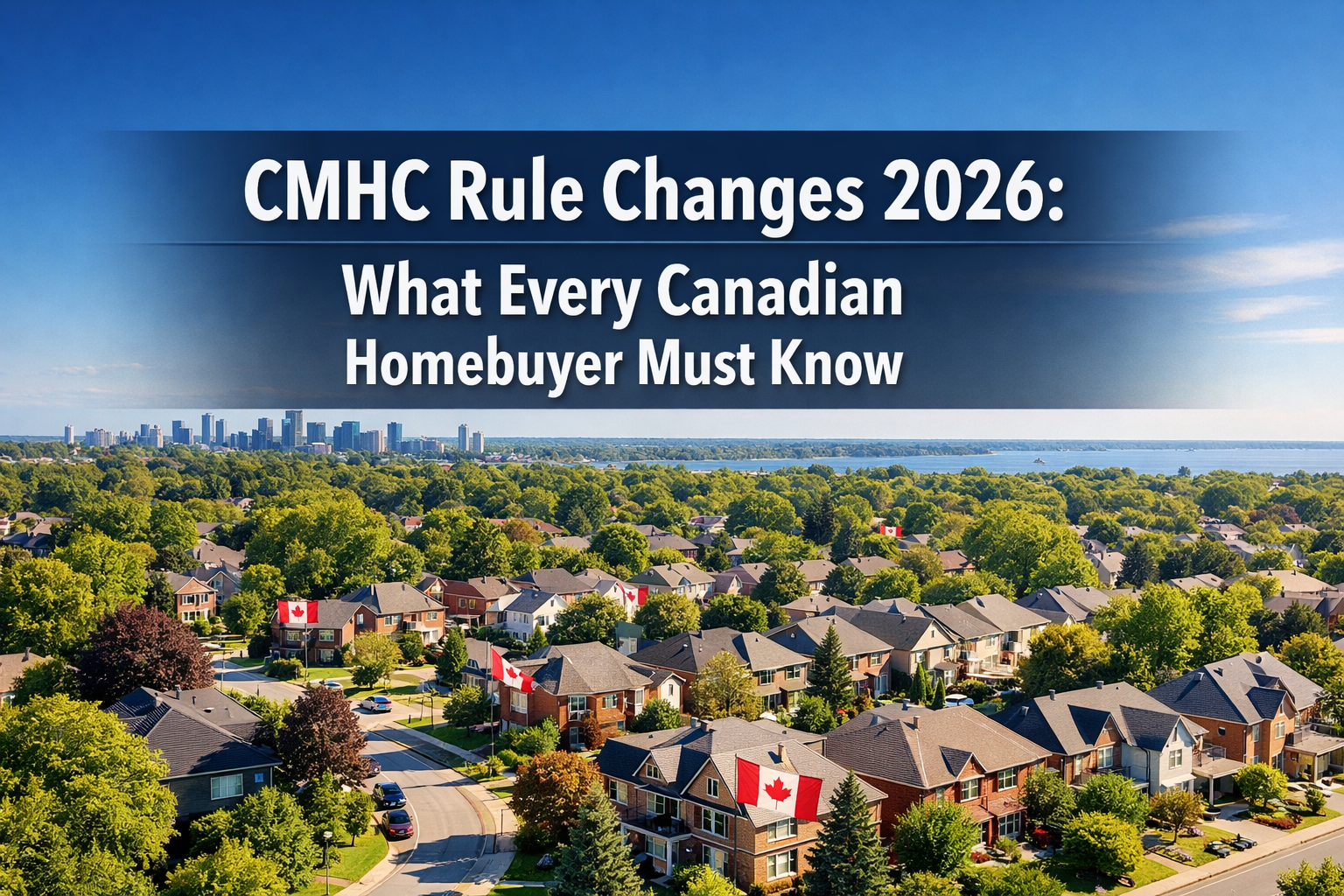 Professional () hero image with : 'CMHC Rule Changes 2026: What Every Canadian Homebuyer Must Know', centered upper-third