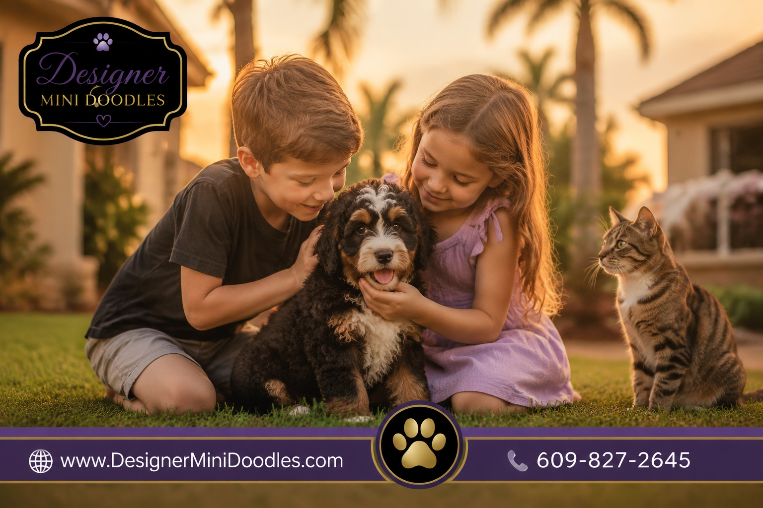 Are Mini Bernedoodles Good With Kids and Other Pets?
