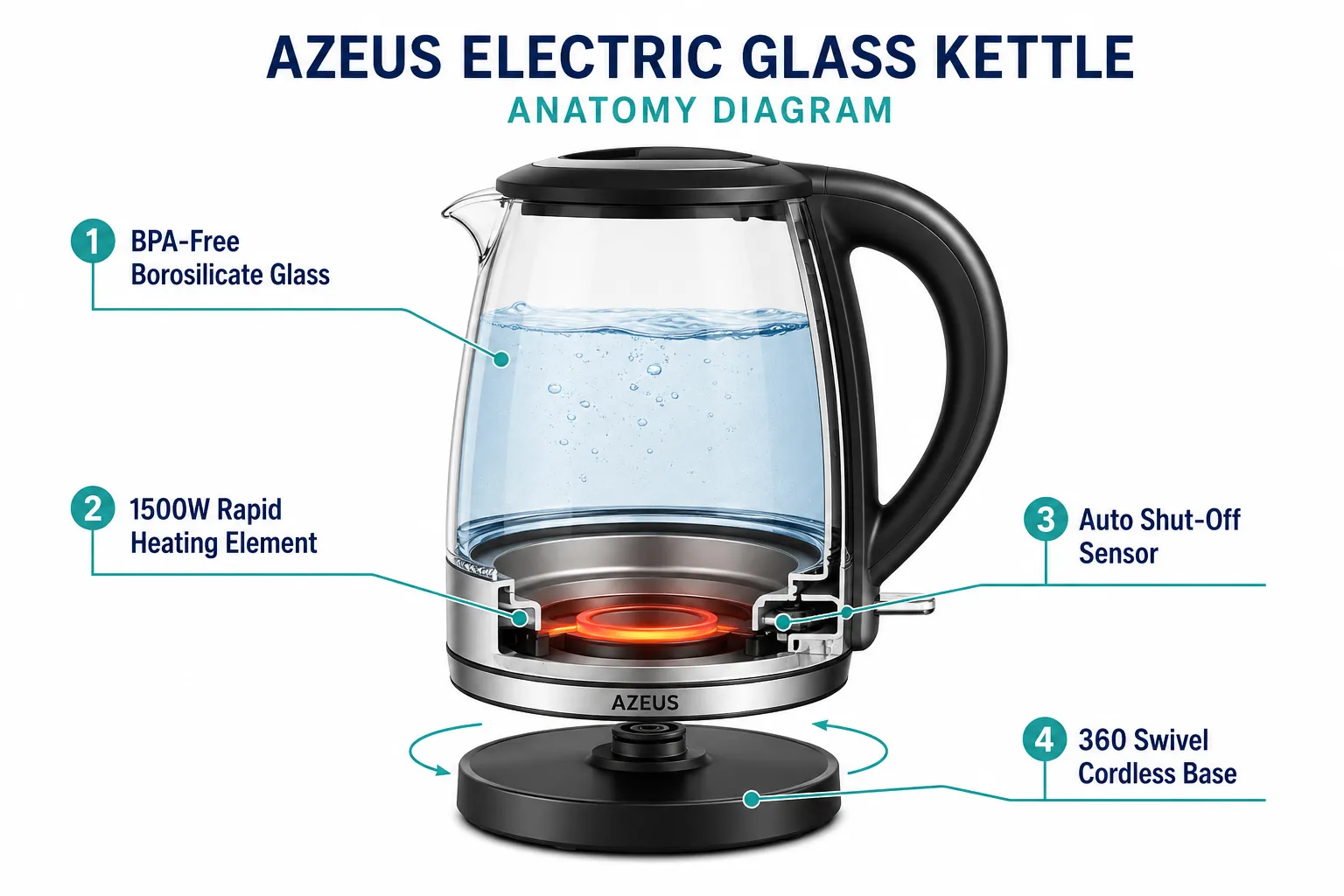 What Is the Azeus Electric Glass Kettle?