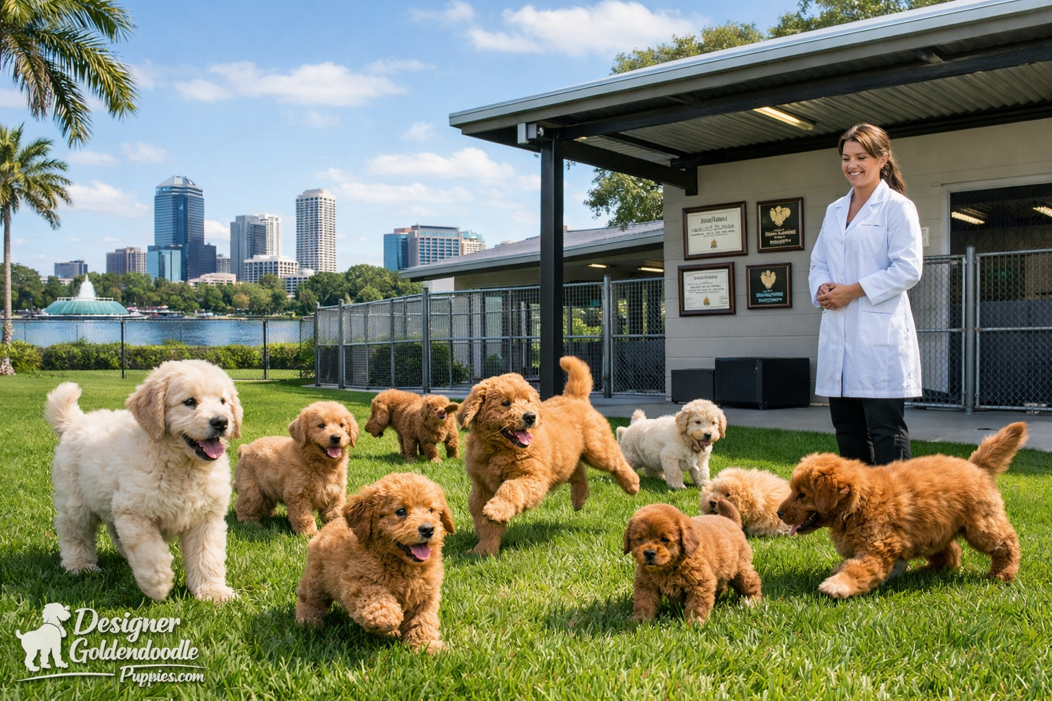 use keyphrases / topics as alt text do not use big paragraphs. Put logo of designergoldendoodlepuppies.com in images as possible where possi