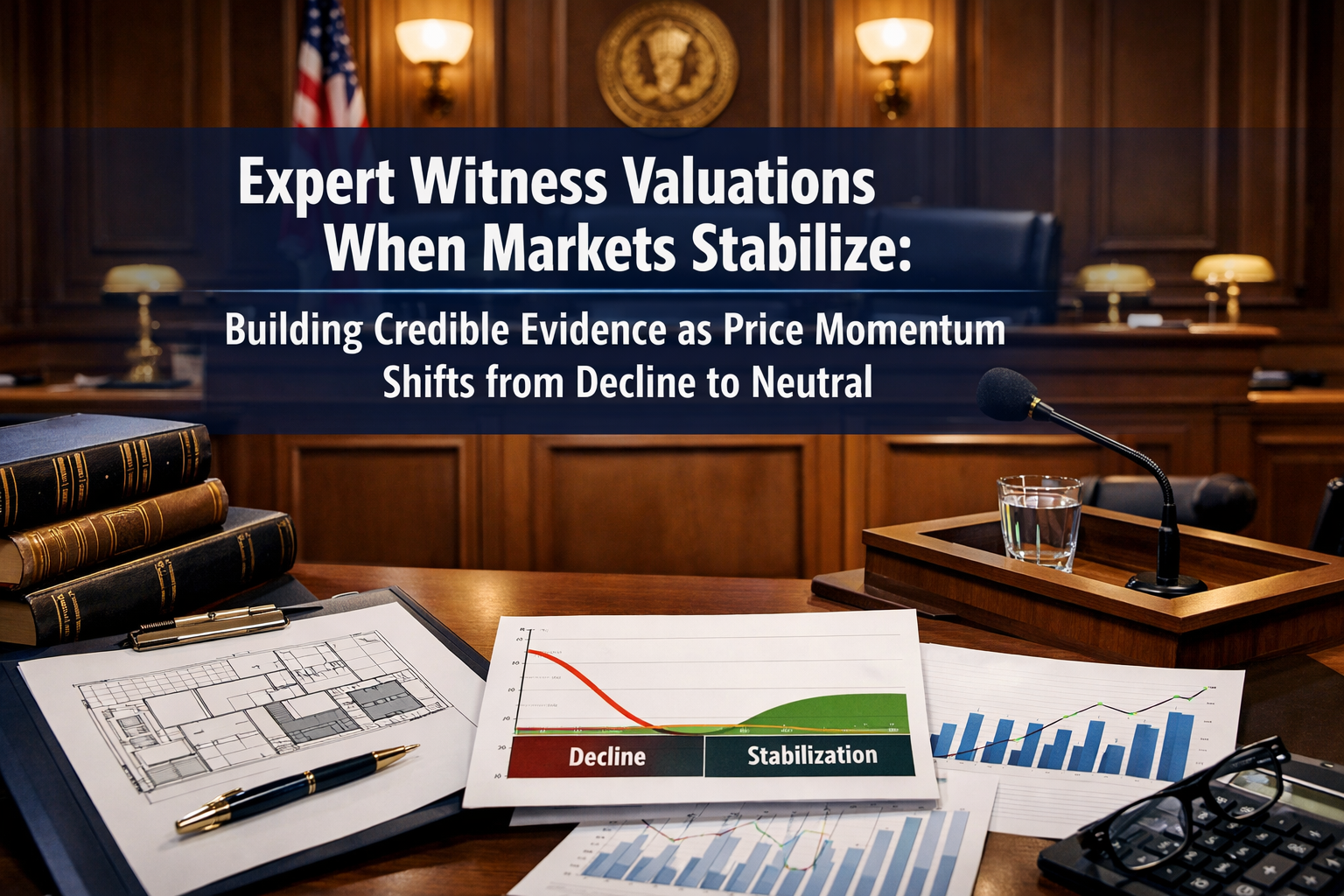 Professional () hero image with 'Expert Witness Valuations When Markets Stabilize: Building Credible Evidence as Price