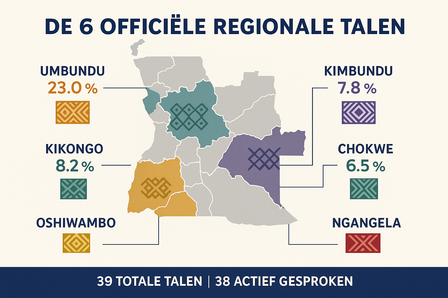 Welke Talen Spreken Ze in Angola? Een Diepgaande Gids over de Taalrijkdom van Angola 2 Professional landscape infographic (1536x1024) for section "Welke Talen Spreken Ze in Angola Naast Portugees?". Type: Hierarchical Map Infog