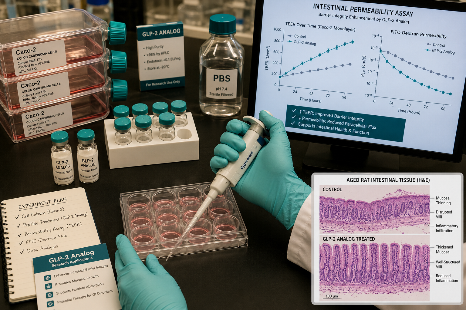 Experimental Applications of GLP2-T in Research Models