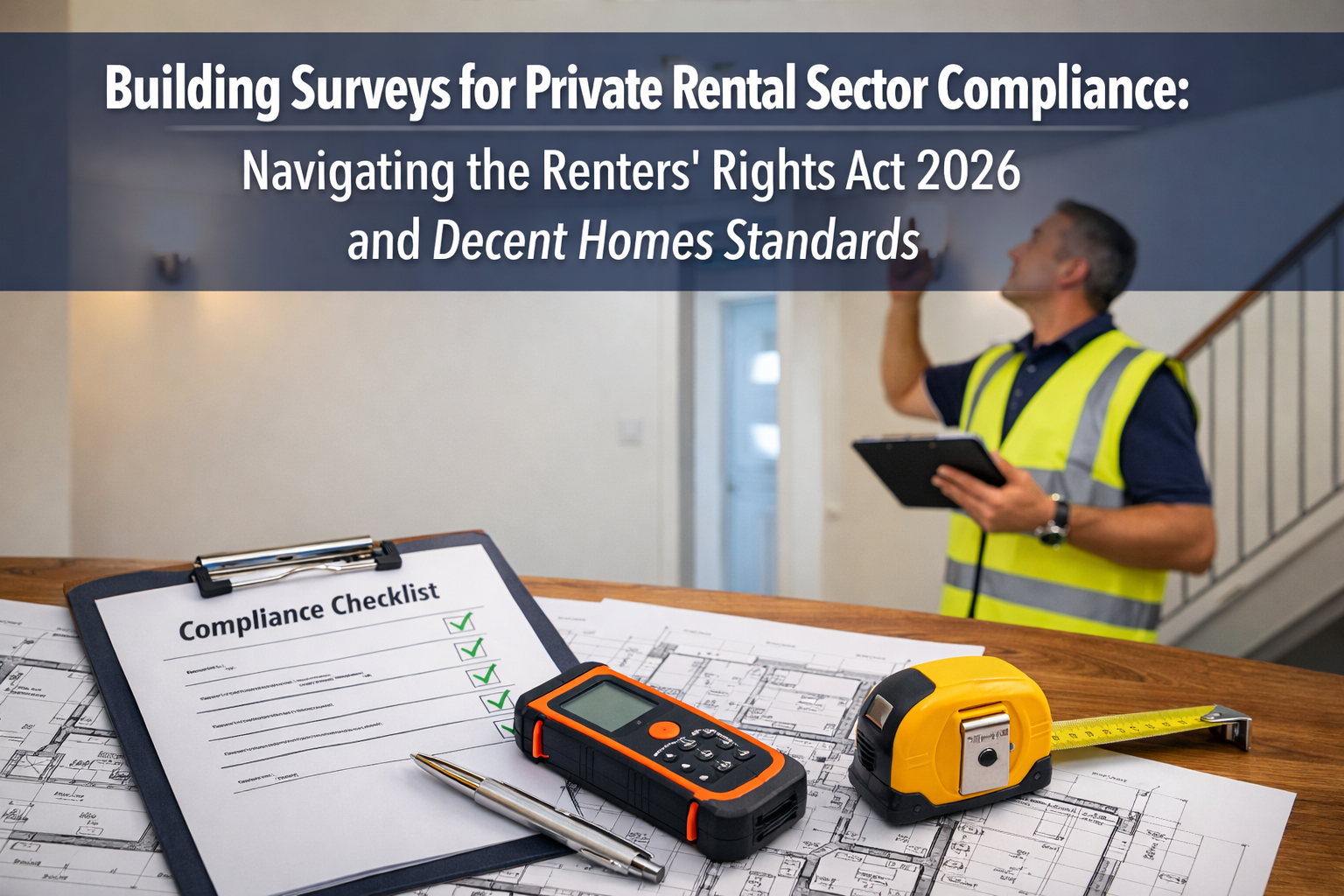 Professional () hero image with : 'Building Surveys for Private Rental Sector Compliance: Navigating the Renters' Rights Act