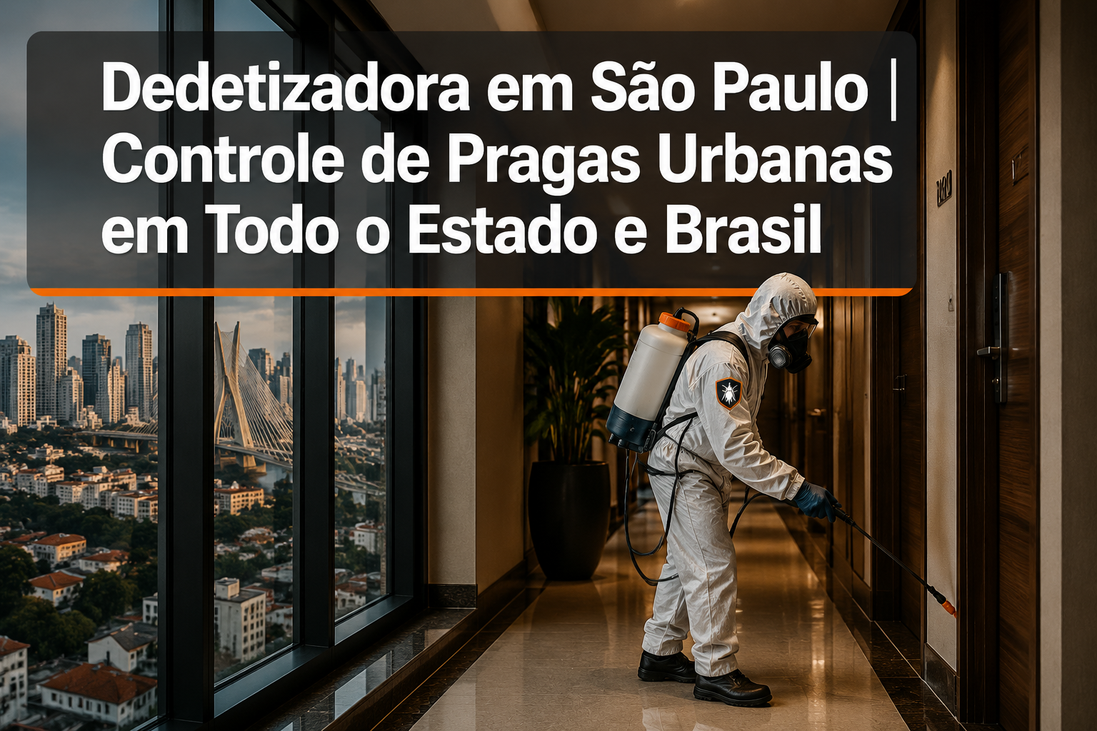 Professional () hero image with 'Dedetizadora em S&atilde;o Paulo | Controle de Pragas Urbanas em Todo o Estado e Brasil' in extra