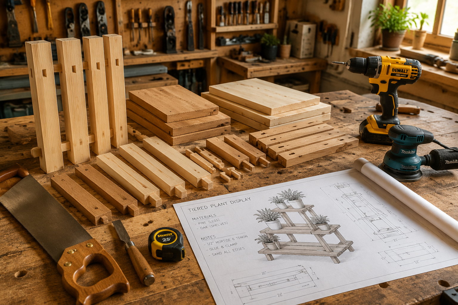 The Allure of DIY Wooden Plant Stands and Tiered Plant Displays