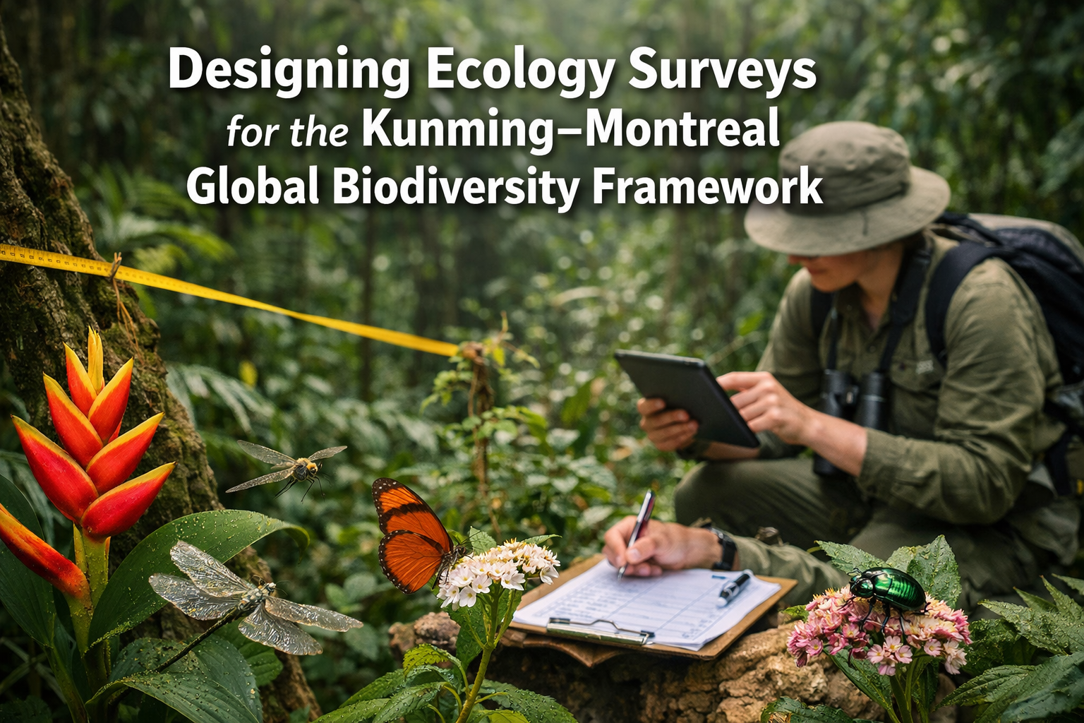 Professional () hero image with 'Designing Ecology Surveys for the Kunming–Montreal Global Biodiversity Framework' in extra