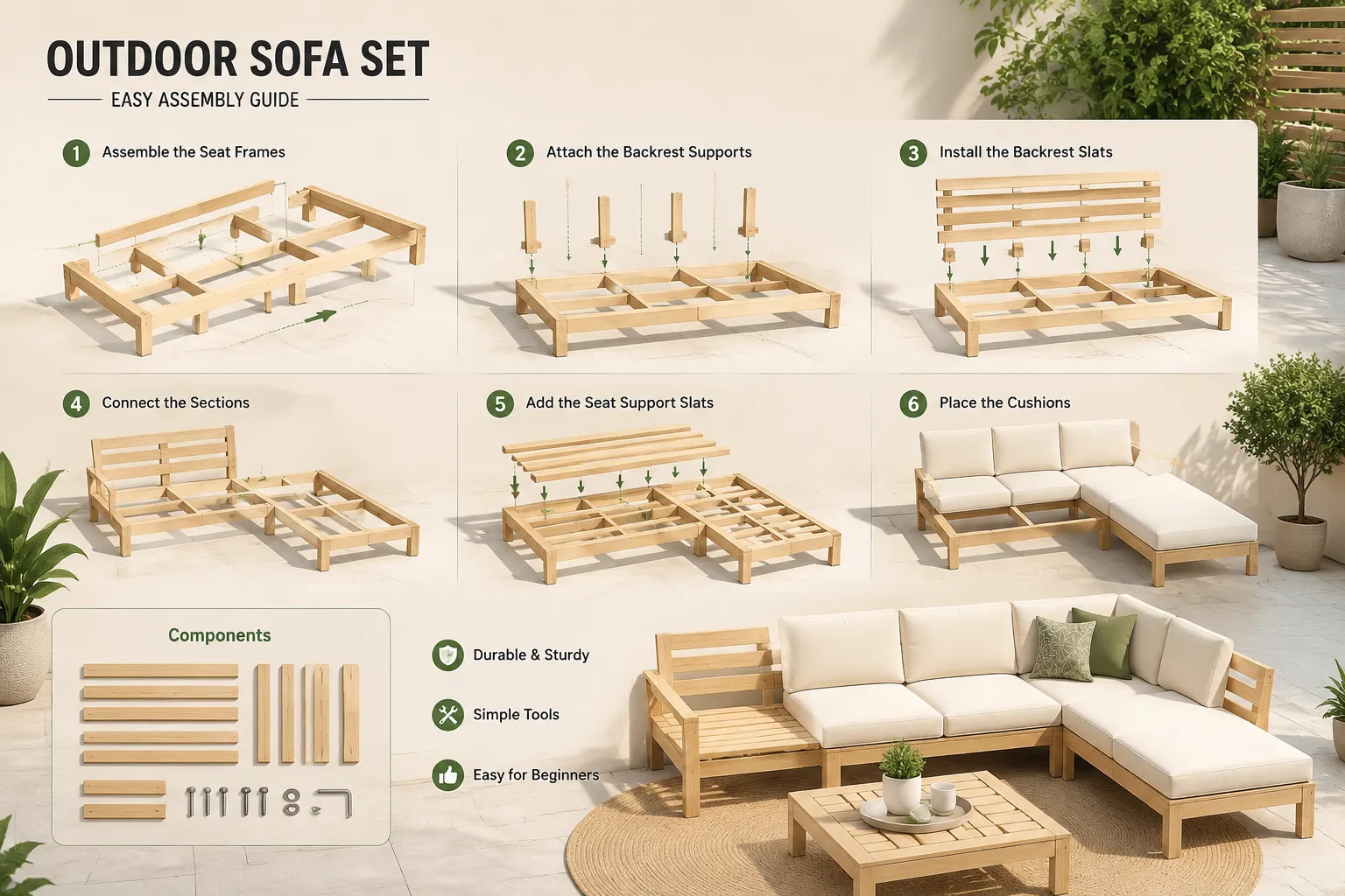 Step-by-Step Construction: Pergola and Outdoor Sofa
