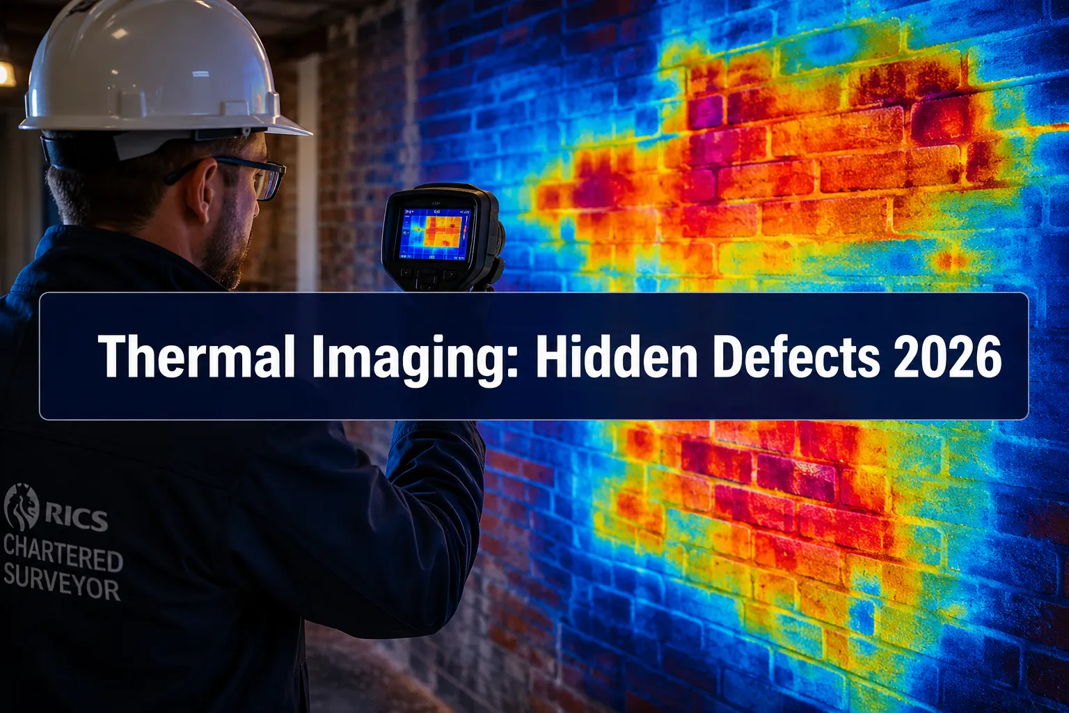 Professional () hero image with (≤42 chars): 'Thermal Imaging: Hidden Defects 2026' in crisp white on a deep navy