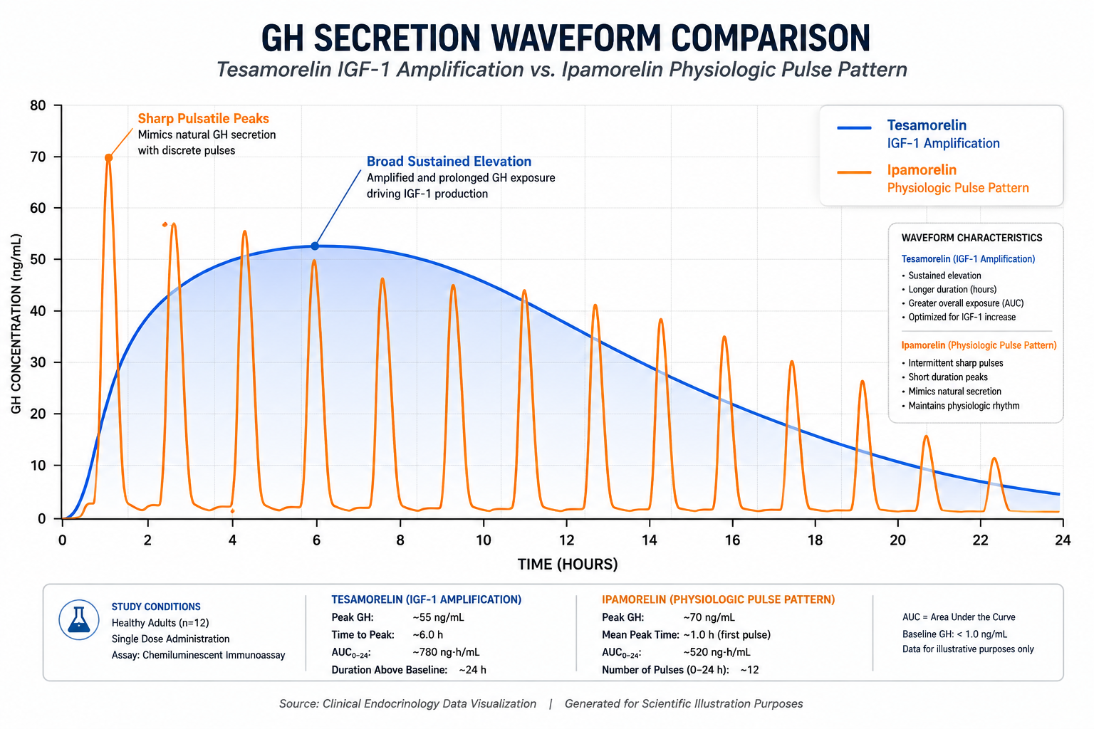 GH Secretion Patterns: Sustained Amplification vs Pulsatile Spikes