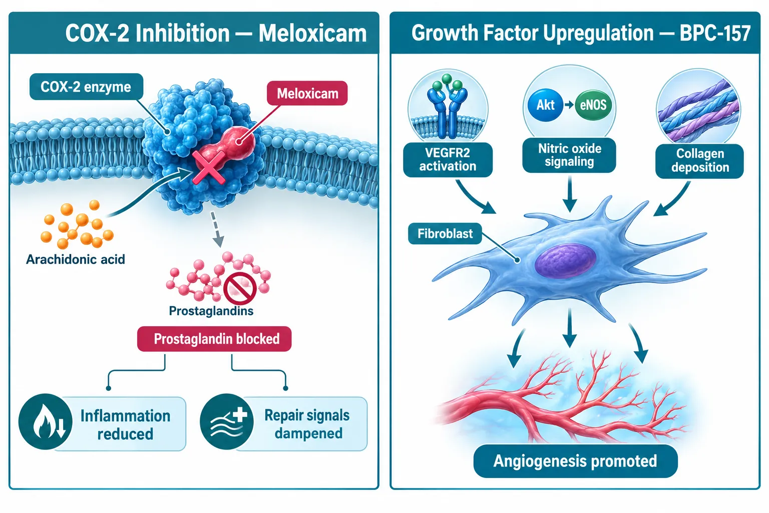 How COX-2 Inhibition and Peptide Signaling Differ at the Cellular Level