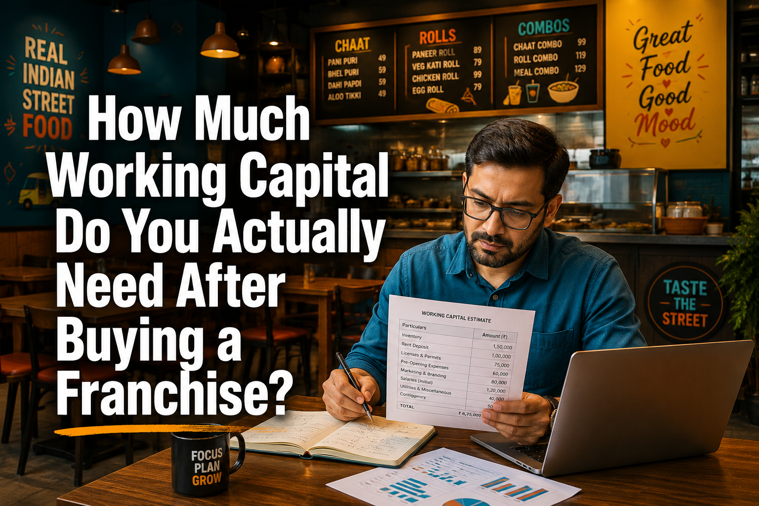 Professional () hero image featuring 'How Much Working Capital Do You Actually Need After Buying a Franchise?' in