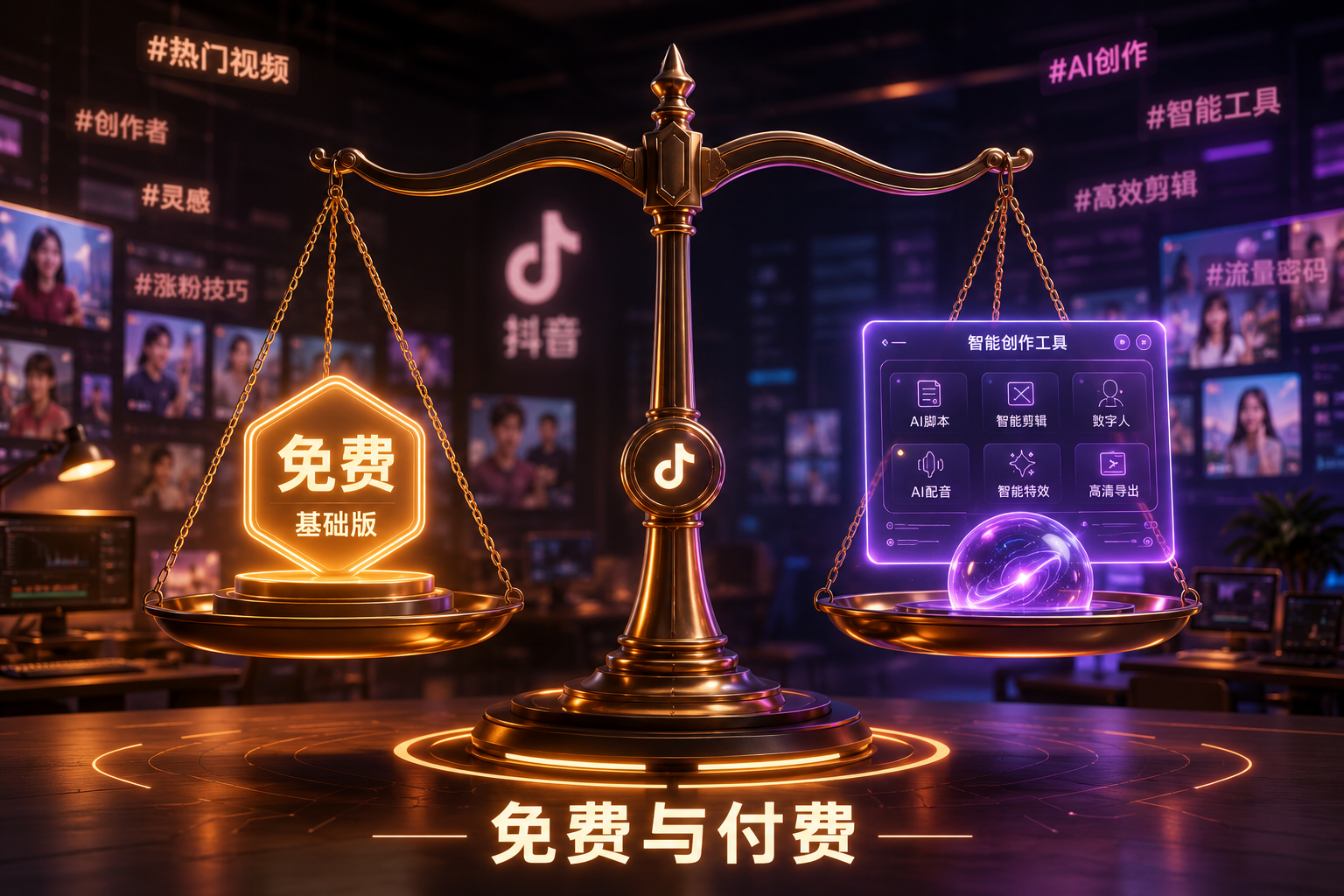 免费版与付费版抖音AI脚本工具对比