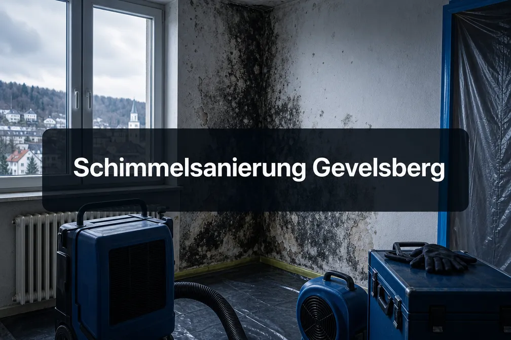 Professional () hero image with centered (≤42 chars): 'Schimmelsanierung Gevelsberg' in crisp white on a semi-transparent