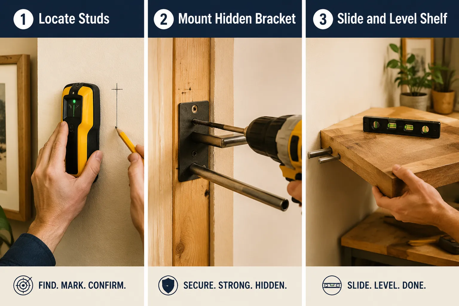 How to Install Floating Shelves in Drywall: Step-by-Step