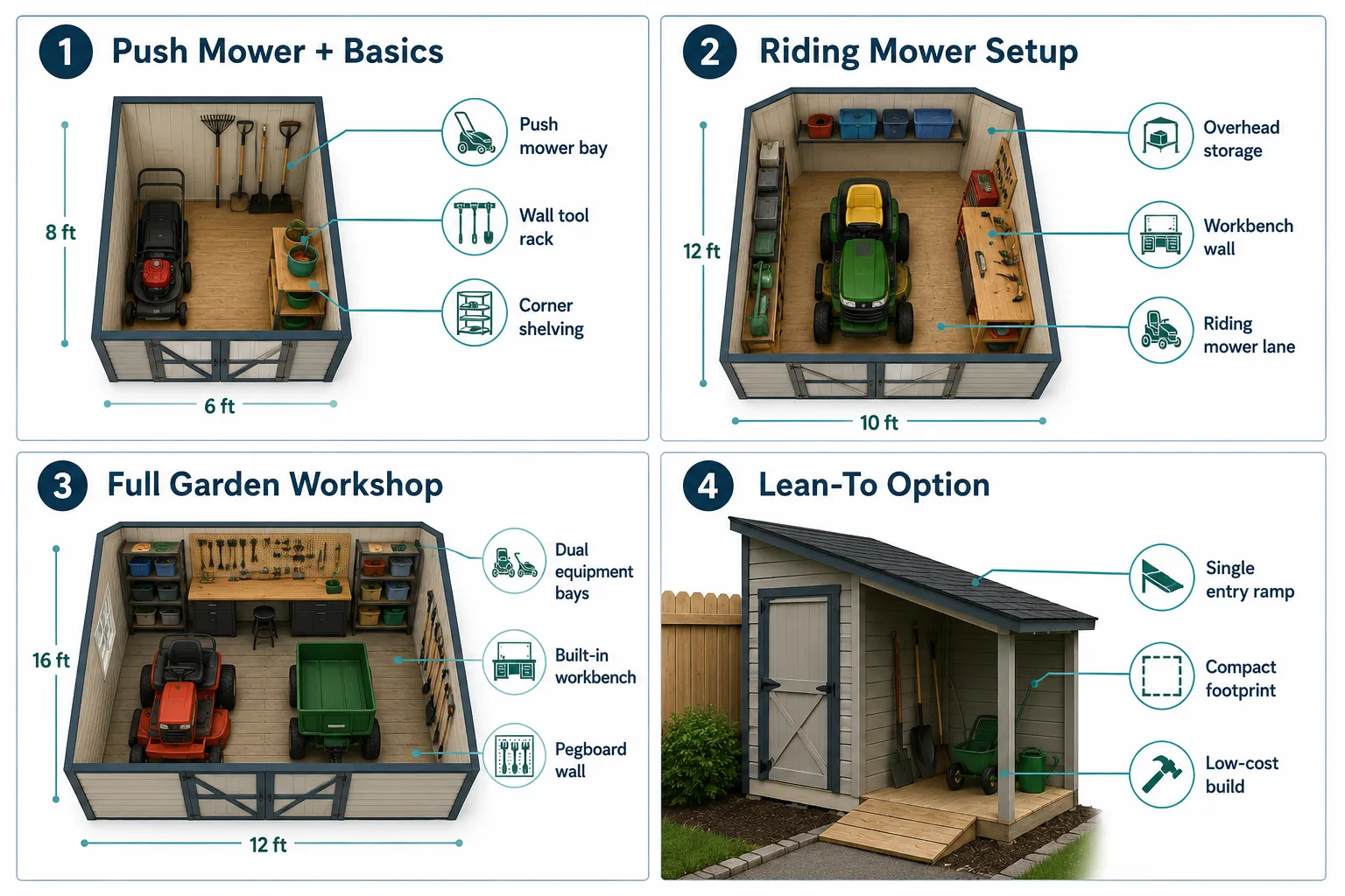 What Size Shed Do You Need for a Lawn Mower and Tools