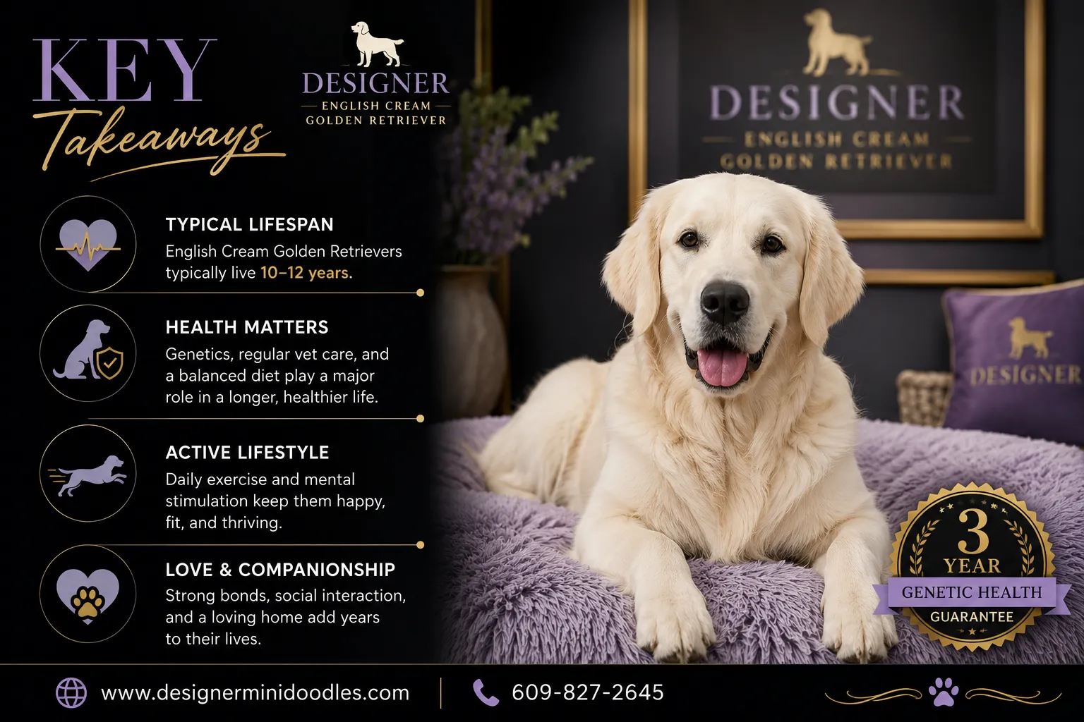 english cream golden retriever lifespan