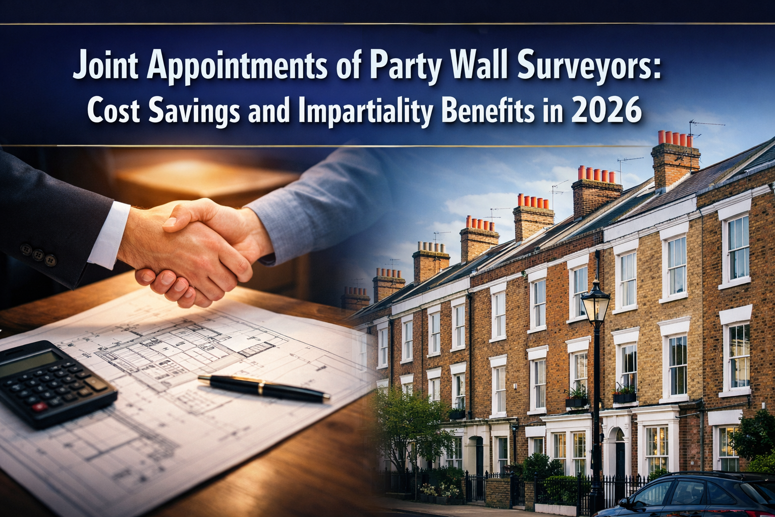 Professional () hero image featuring 'Joint Appointments of Party Wall Surveyors: Cost Savings and Impartiality Benefits in