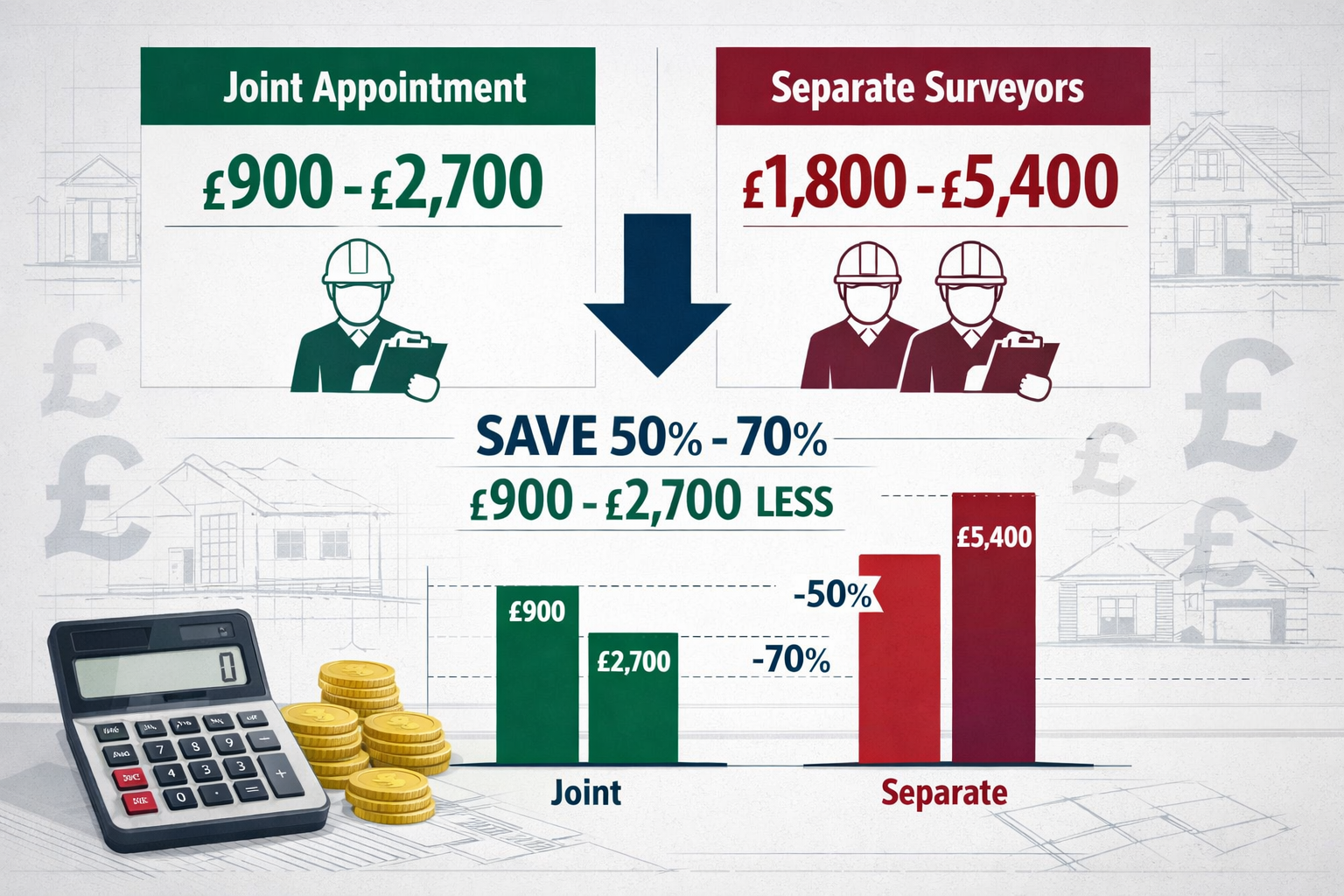 Detailed () editorial image showing cost comparison infographic with two distinct columns: left column labeled 'Joint